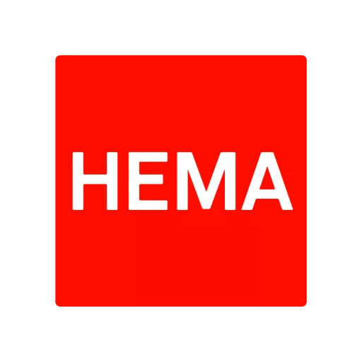 Hema logo transforming into hart shaped hema logo (gif)