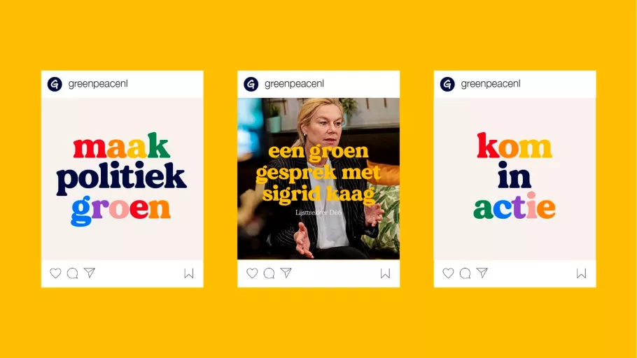 Social posts from the Make future campaign for Greenpeace.