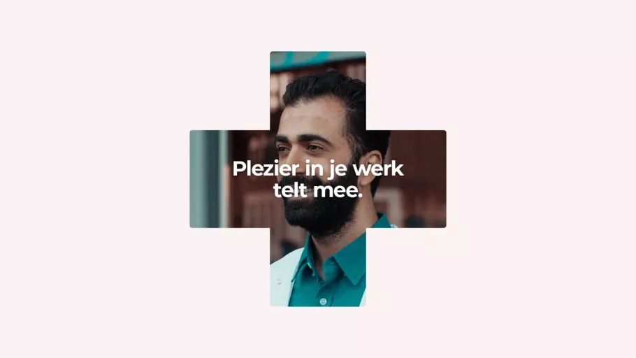 Image from Zilveren Kruis‘ sensitization campaign saying "Fun at work counts".