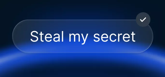 Blog header image showing a blue background listing Springbok employee Judith Ooghe's name at the top, a large button in the middle saying 'steal my secret' and a subline at the bottom saying 'The most powerful words aren't in the headline. They are on the button'.